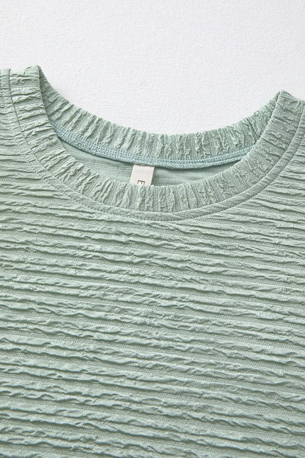 Solid Color Textured Crinkle Short Sleeve T Shirt Dress - adritiX