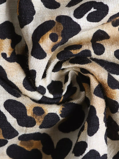 Smocked Leopard Midi Cami Dress - adritiX