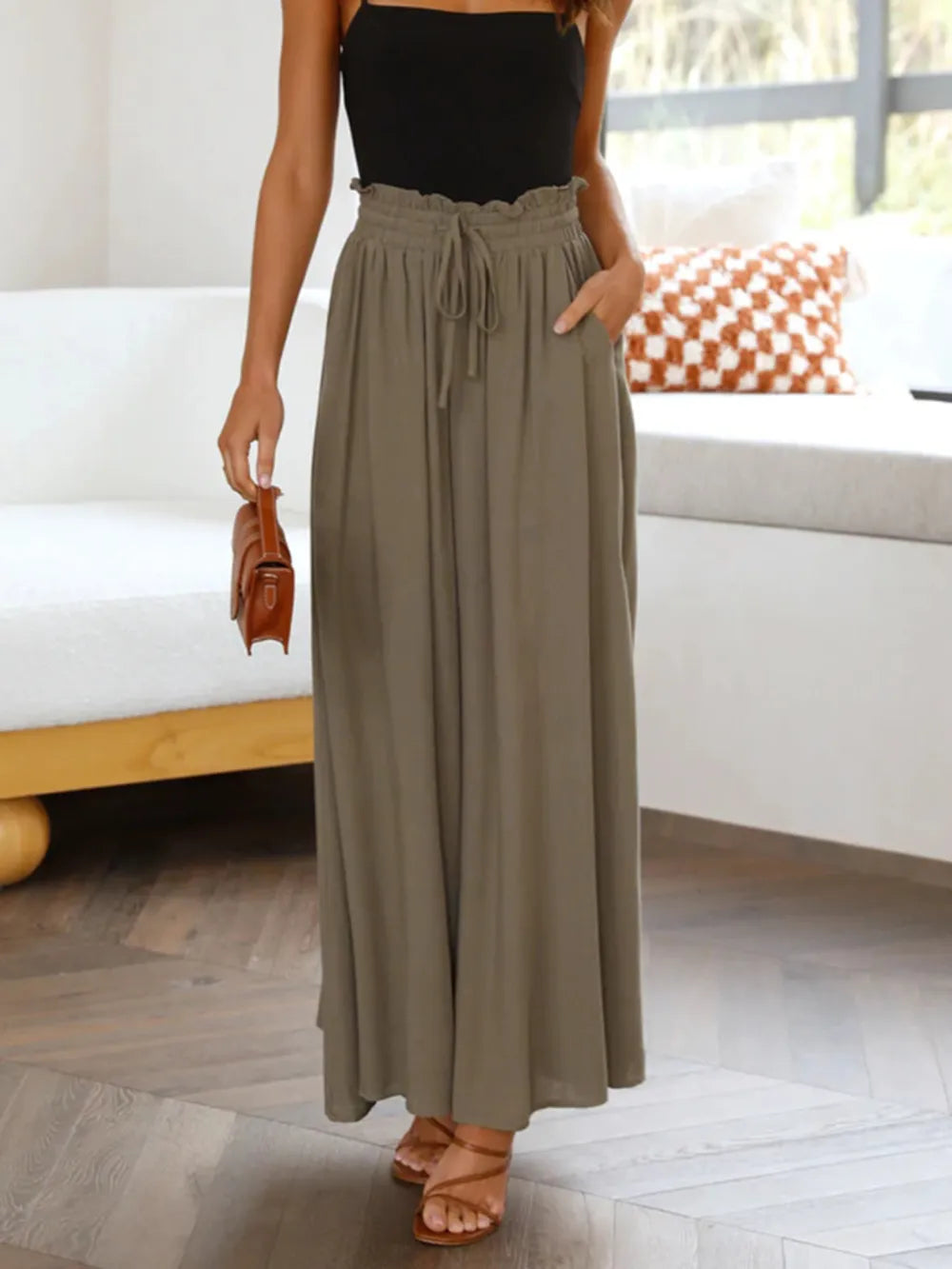 Wide Leg Pants with Pockets - adritiX