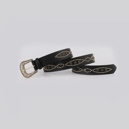 PU Leather Rhinestone Belt - adritiX