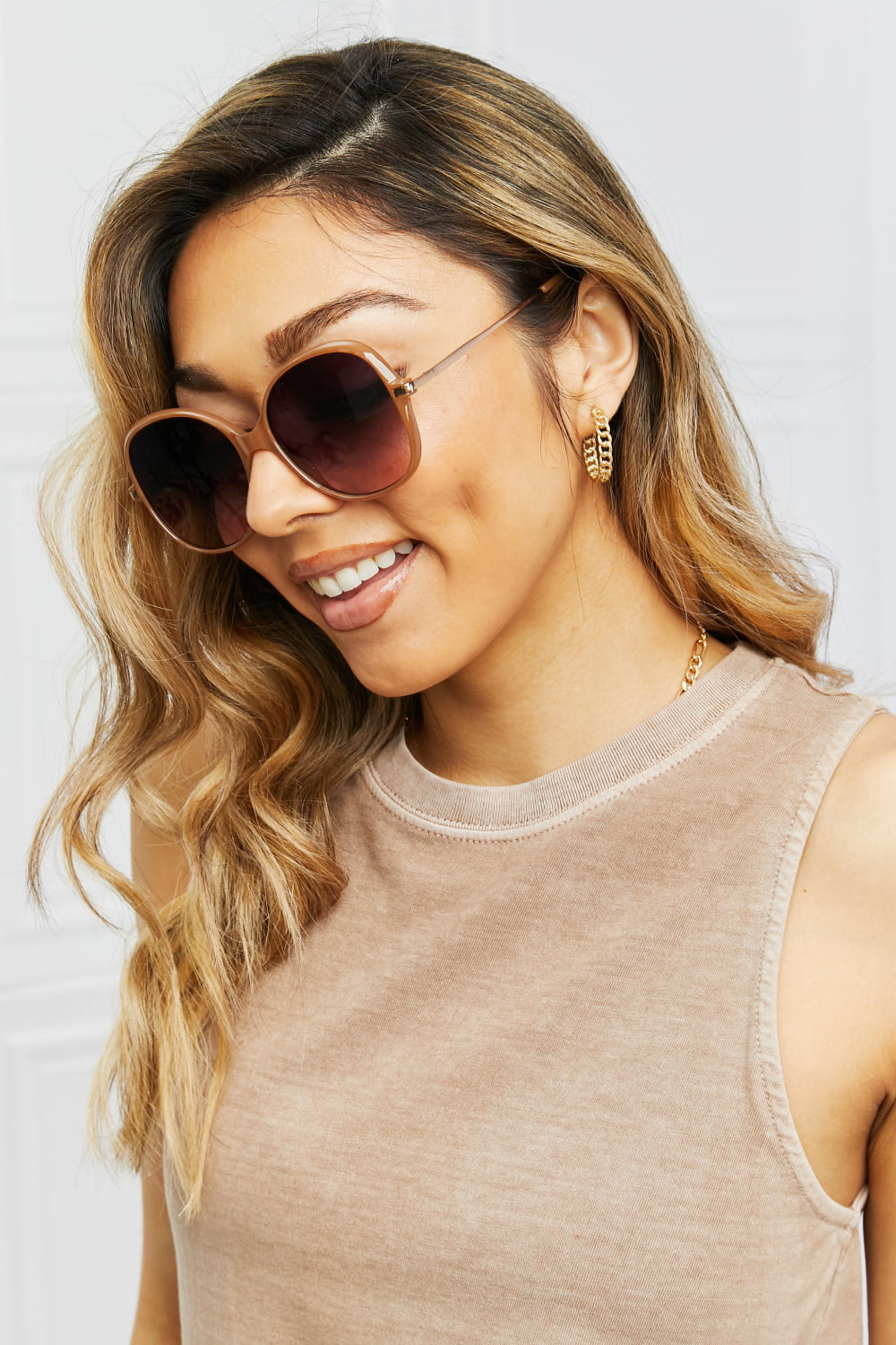 Metal-Plastic Hybrid Full Rim Sunglasses - adritiX