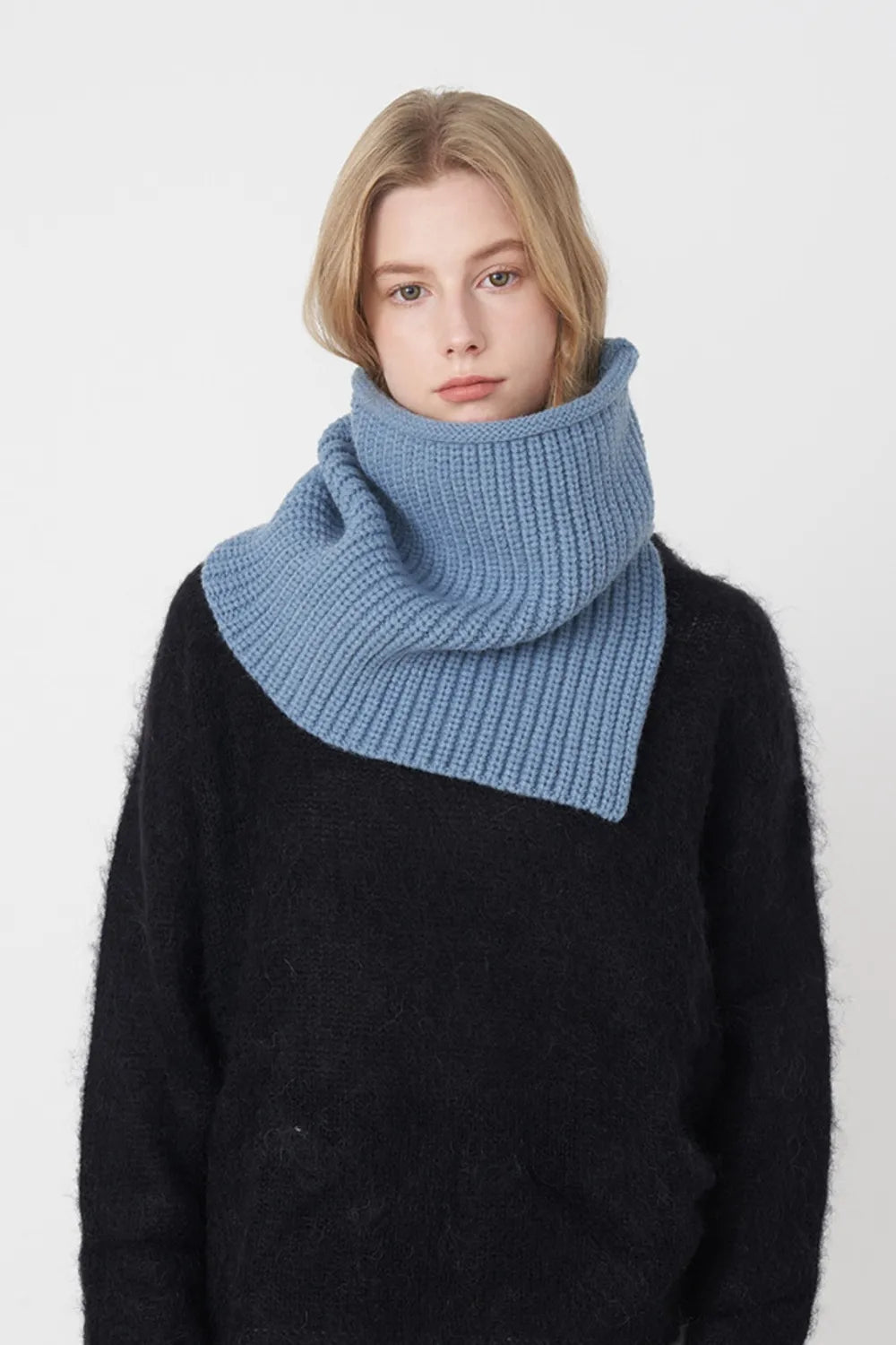 Slit Pullover Knit Scarf - adritiX