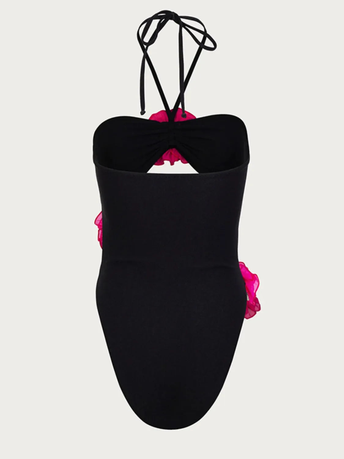Flower Cutout Halter Neck One-Piece Swimwear - adritiX