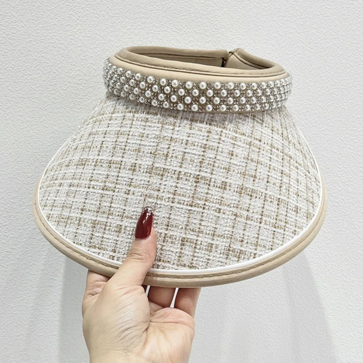 Pearl Detail Sunscreen Hat - adritiX