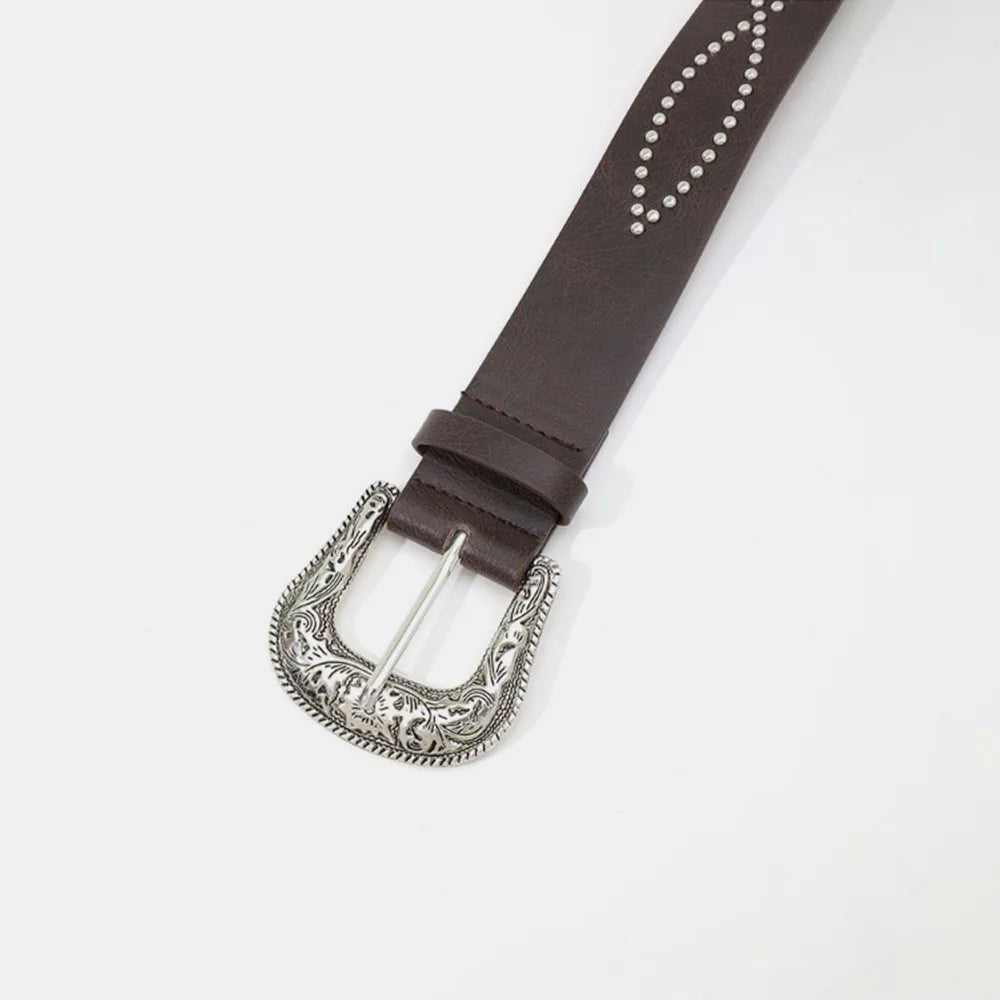 PU Leather Rhinestone Belt - adritiX