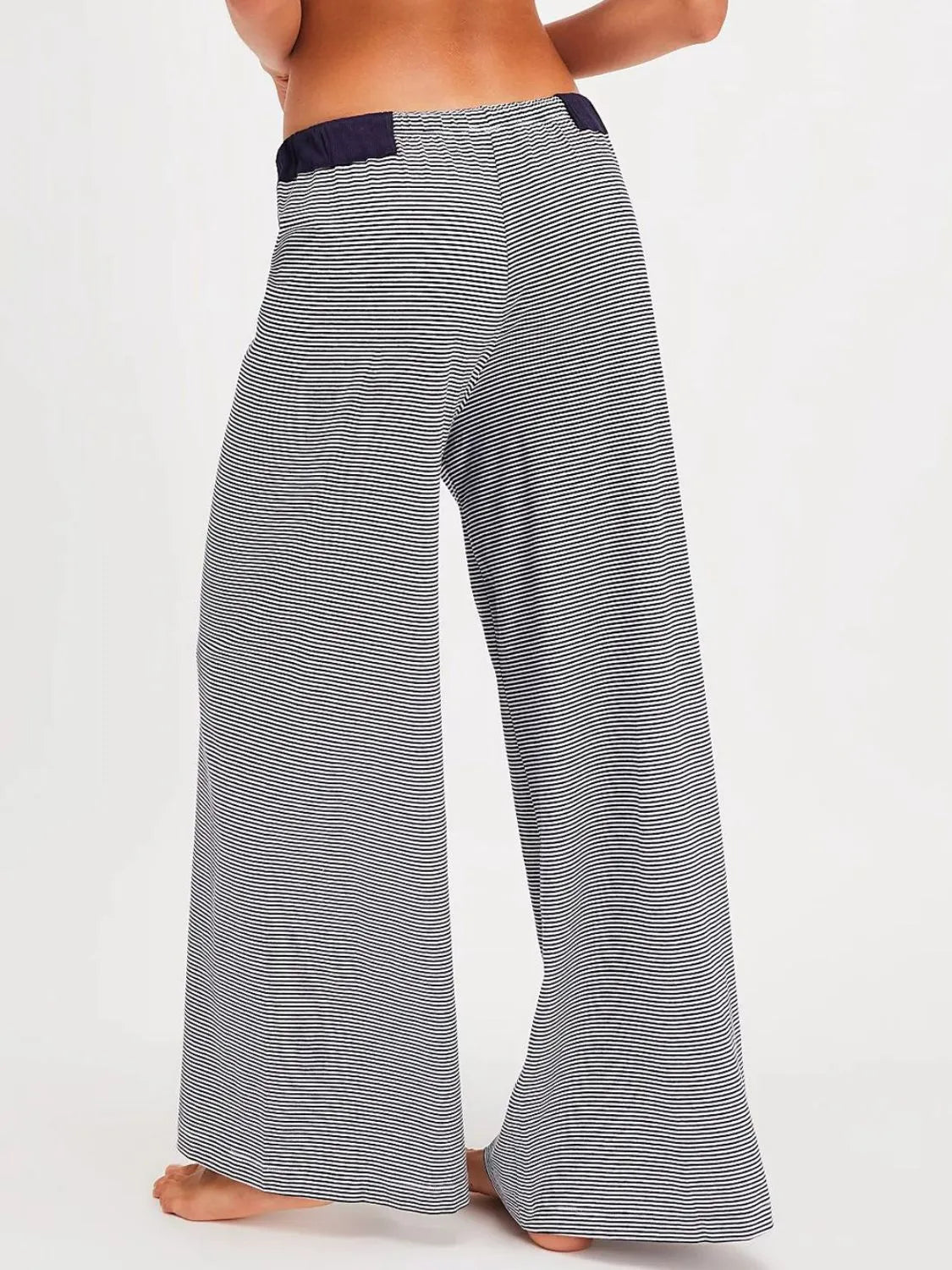 Drawstring Striped Wide Leg Pants - adritiX