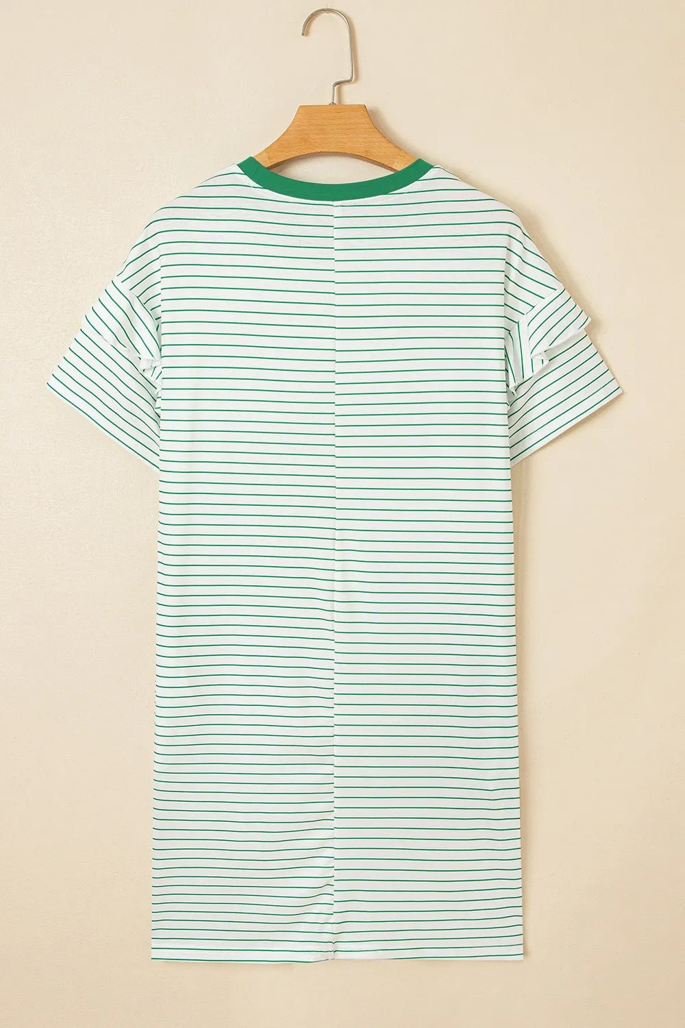 Casual Striped T-Shirt Dress with Pockets - adritiX
