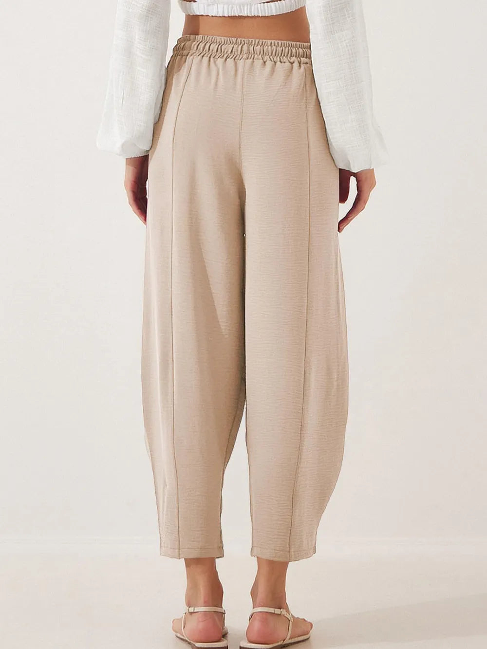 Full Size Drawstring Cropped Jogger Pants Plus Size - adritiX