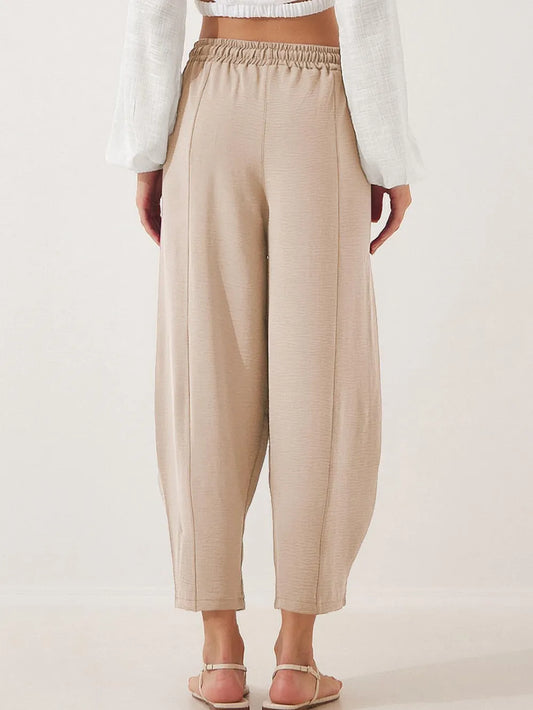 Full Size Drawstring Cropped Jogger Pants Plus Size - adritiX
