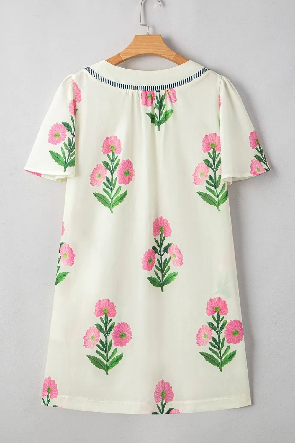 Floral Print Flutter Sleeve Summer Mini Dress - adritiX