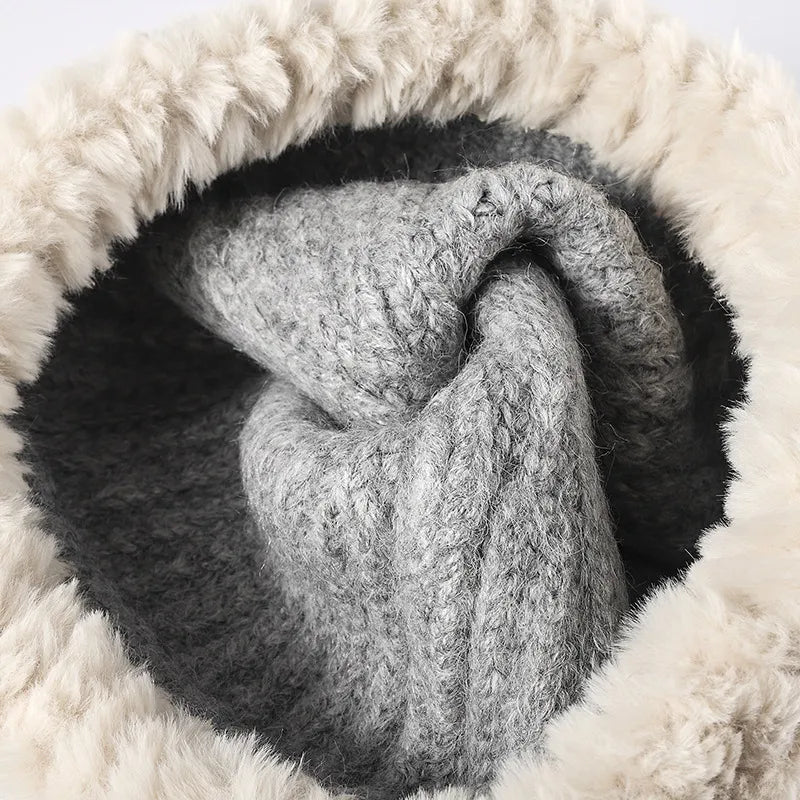 Fuzzy Hem Knit Hat - adritiX