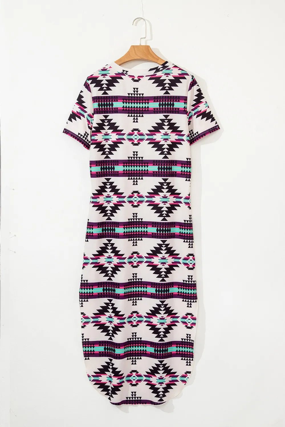Aztec Print V-Neck Midi Dress - adritiX