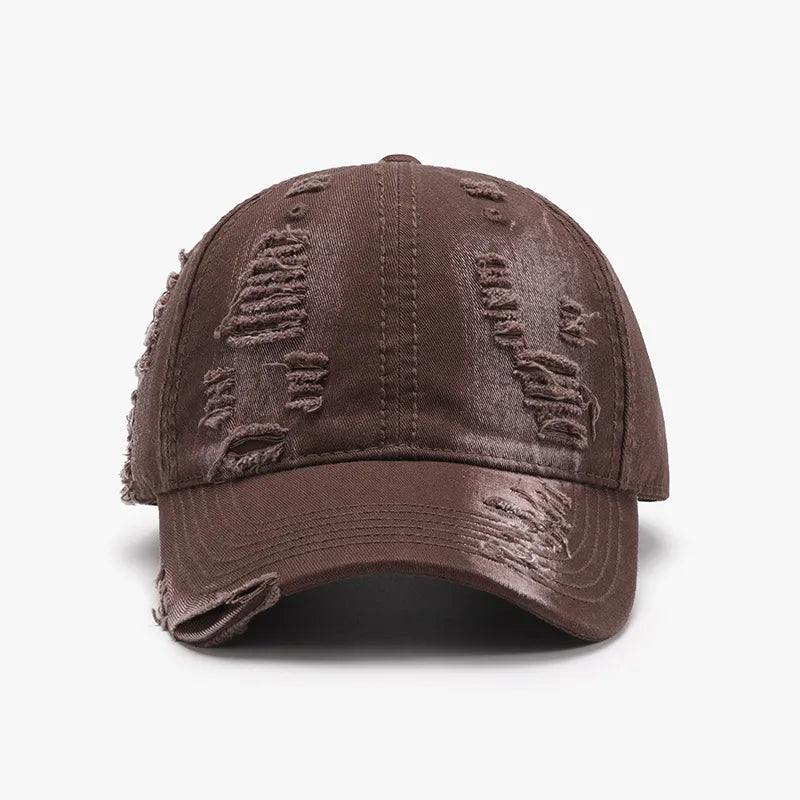 Distressed Adjustable Cotton Baseball Cap - adritiX