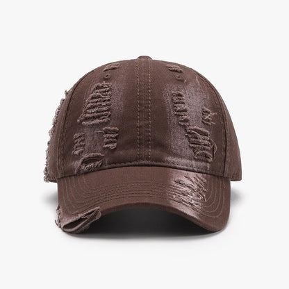 Distressed Adjustable Cotton Baseball Cap - adritiX