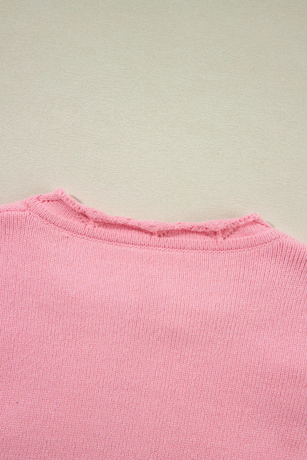 Daisy Notched Long Sleeve Sweater - adritiX