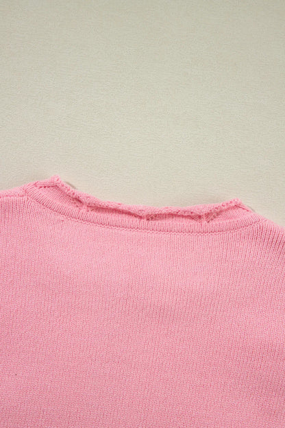 Daisy Notched Long Sleeve Sweater - adritiX