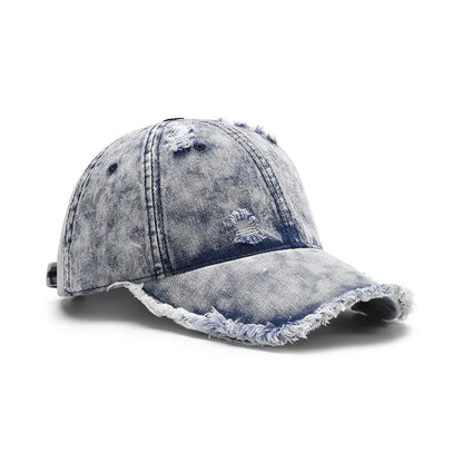 Distressed Cotton Adjustable Baseball Cap - adritiX