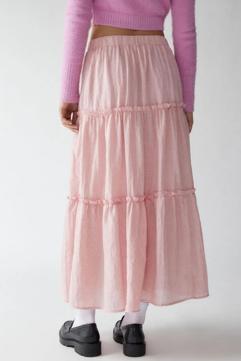 Frill Elastic Waist Skirt - adritiX