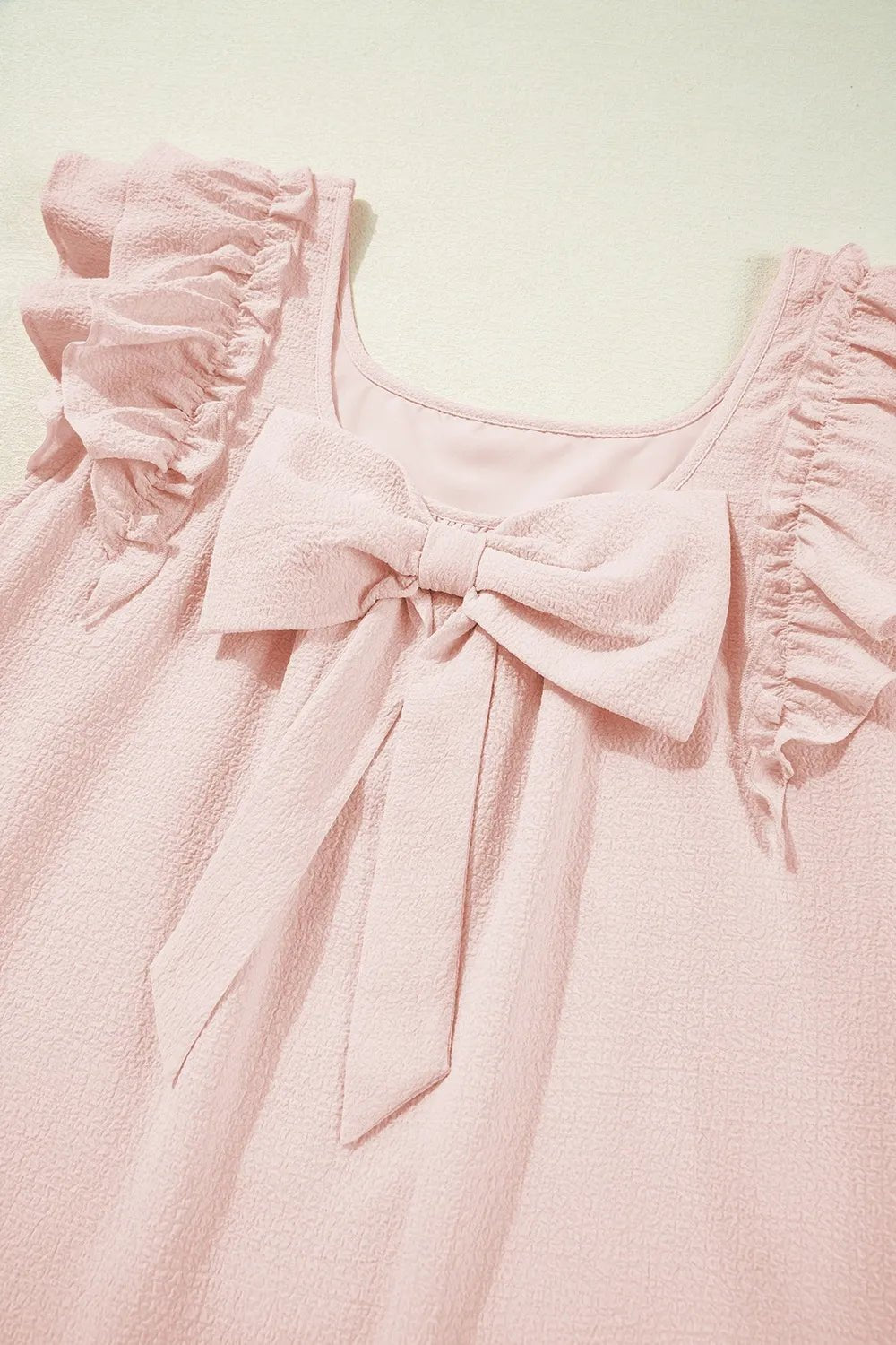 Ruffle Sleeve Bow Back Mini Dress - adritiX