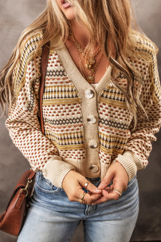 Button Down Long Sleeve Cardigan - adritiX
