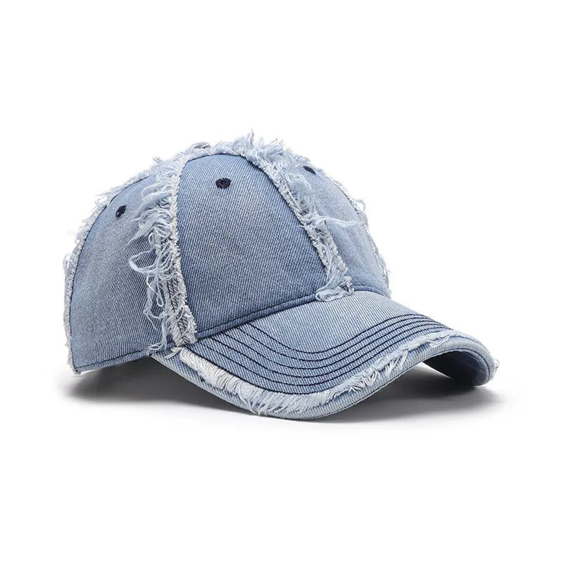 Raw Hem Cotton Baseball Cap - adritiX