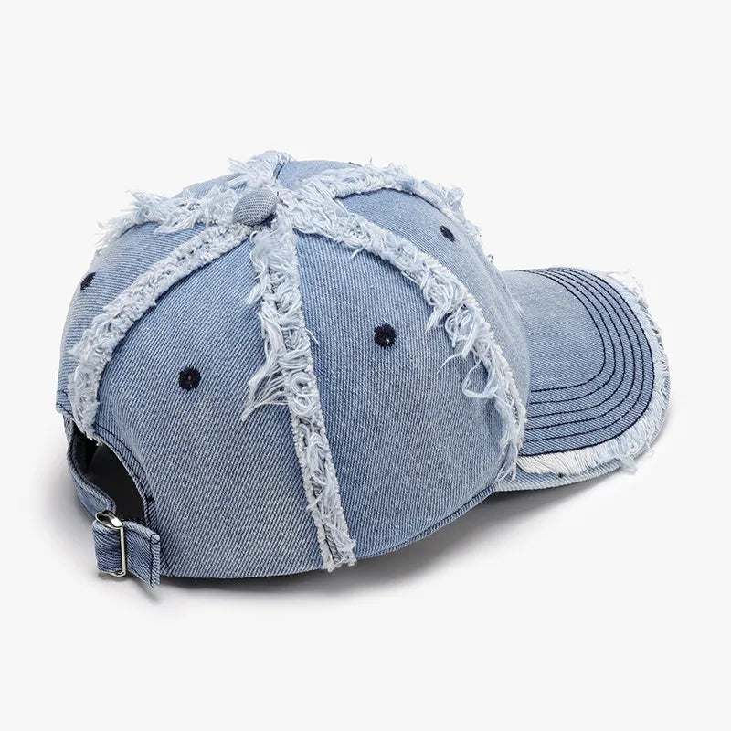 Raw Hem Cotton Baseball Cap - adritiX
