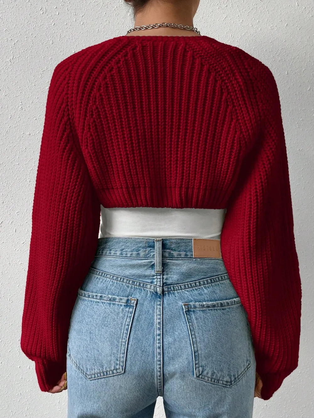 Honey Open Front Long Sleeve Cropped Cardigan - adritiX