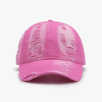 Distressed Adjustable Cotton Baseball Cap - adritiX