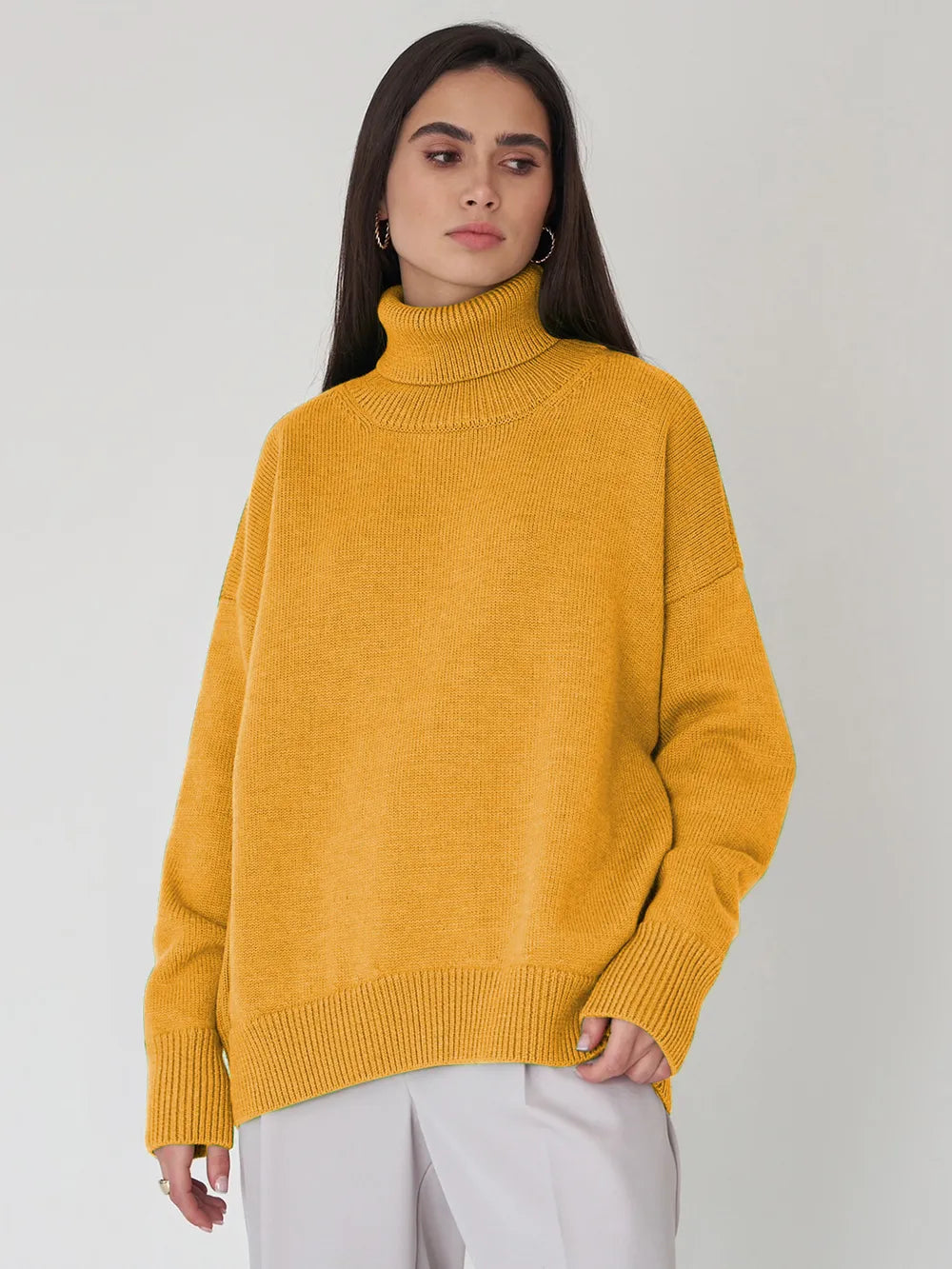 Turtleneck Long Sleeve Sweater - adritiX
