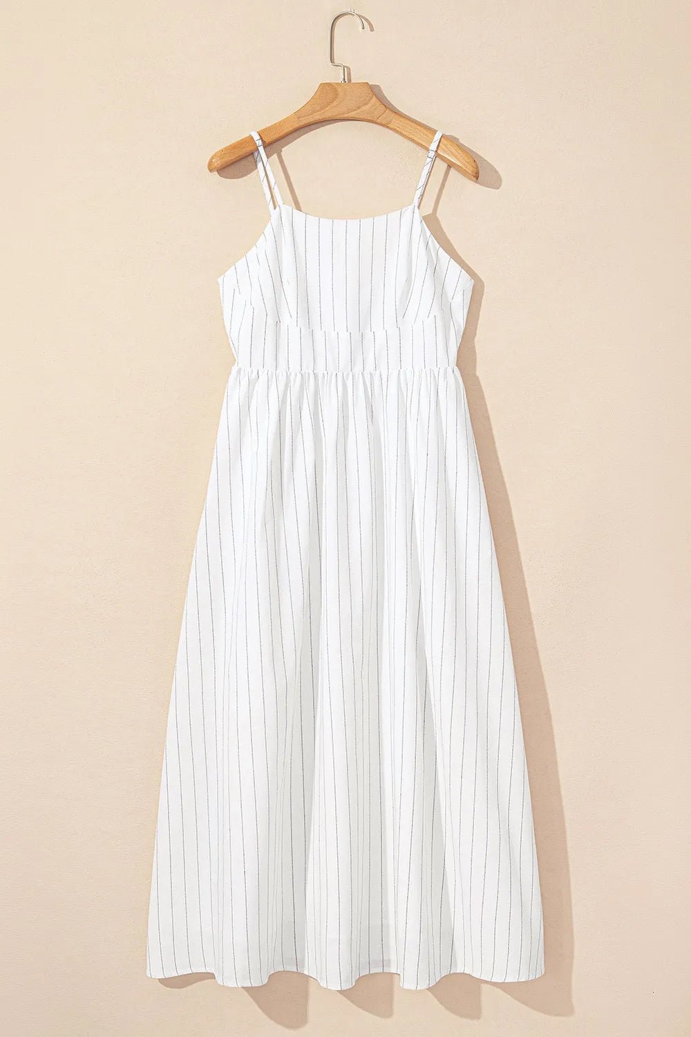 Stripe Square Neck Cami Dress with Pockets - adritiX