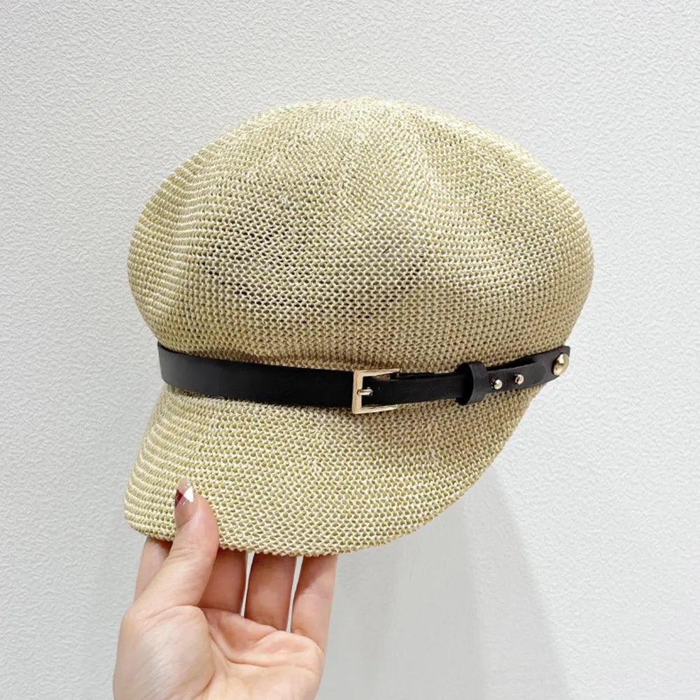 Straw Woven Buckle Hat - adritiX