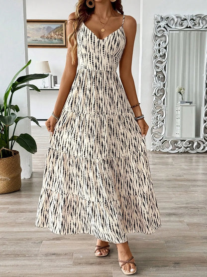 Tie Back Tiered Midi Cami Dress - adritiX
