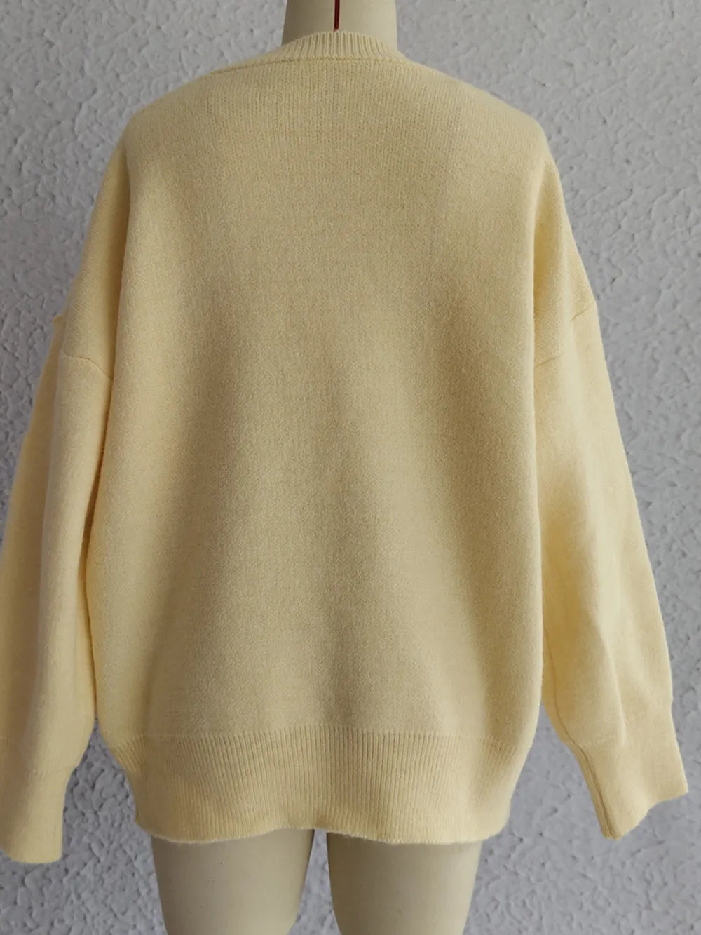 Flower Round Neck Long Sleeve Sweater - adritiX