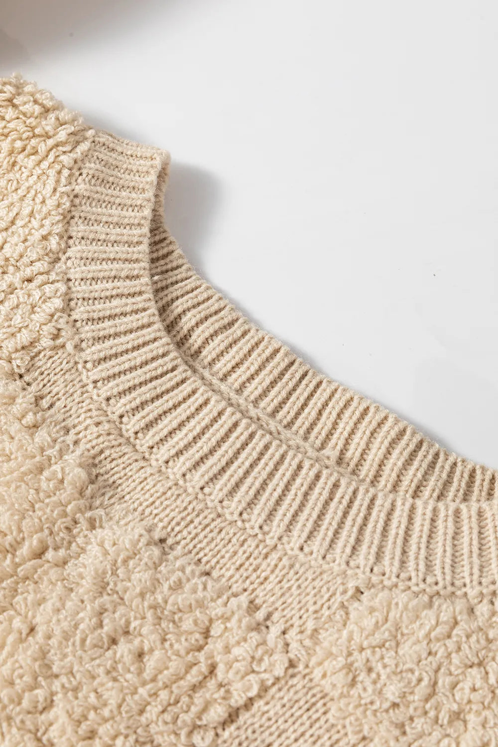 Checkered Round Neck Dropped Shoulder Sweater - adritiX
