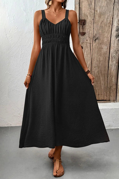 Ruched Wide Strap Cami Dress - adritiX