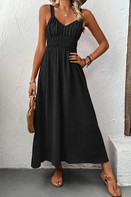 Ruched Wide Strap Cami Dress - adritiX