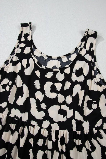 Leopard Print Sleeveless Summer Mini Dress - adritiX