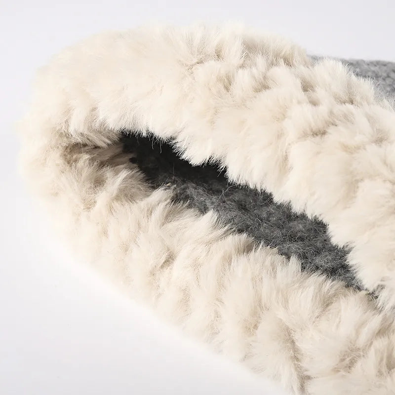 Fuzzy Hem Knit Hat - adritiX