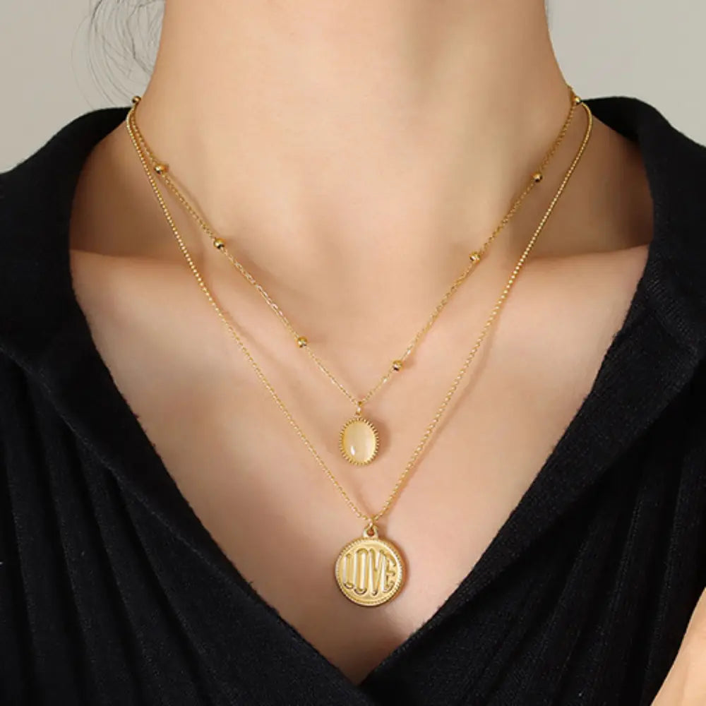 Titanium Steel Double-Layered Necklace - adritiX