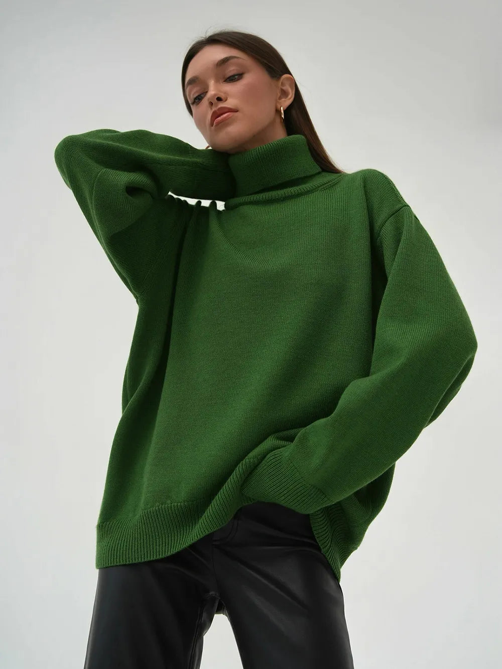 Turtleneck Long Sleeve Sweater - adritiX