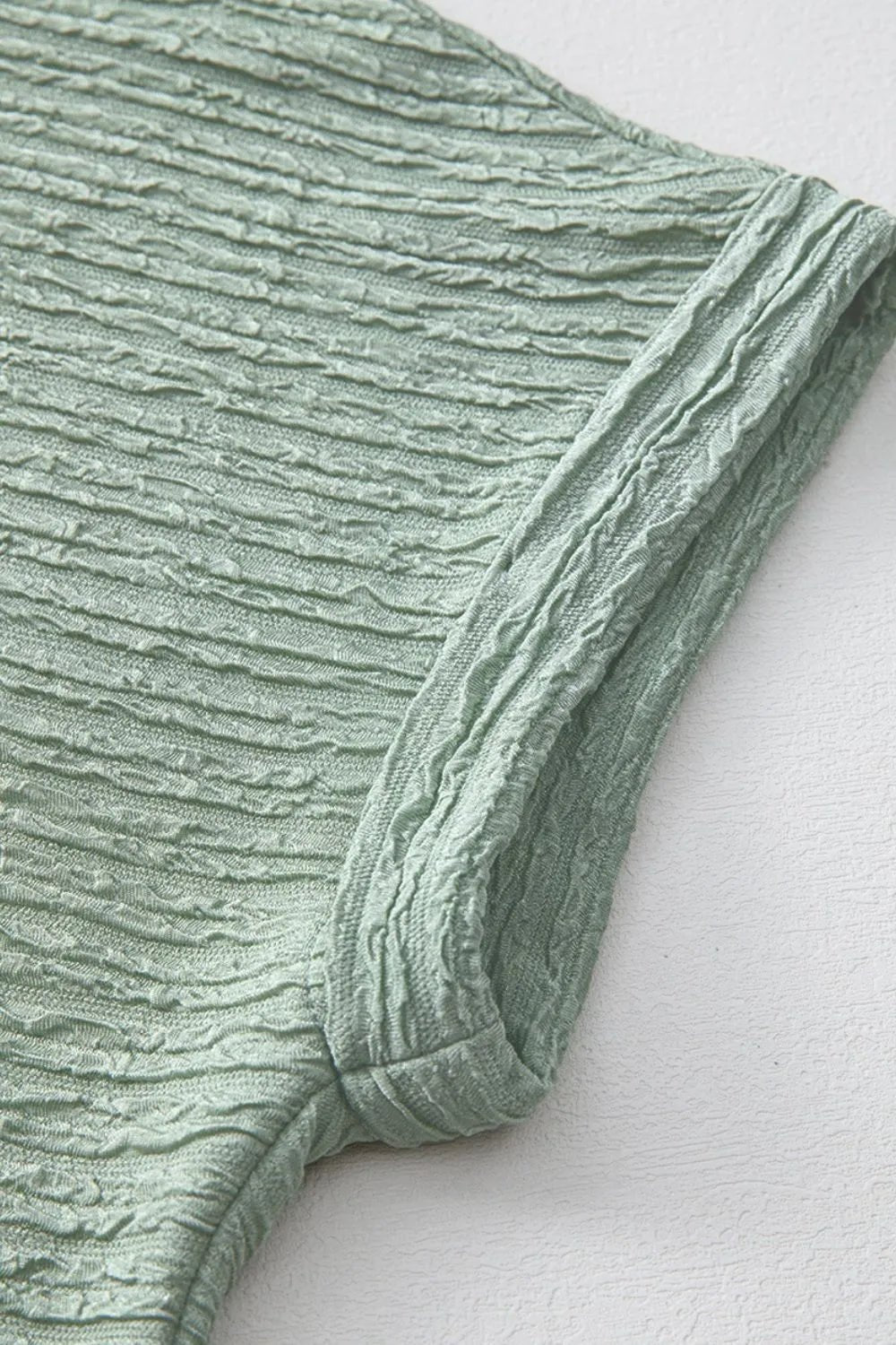Solid Color Textured Crinkle Short Sleeve T Shirt Dress - adritiX