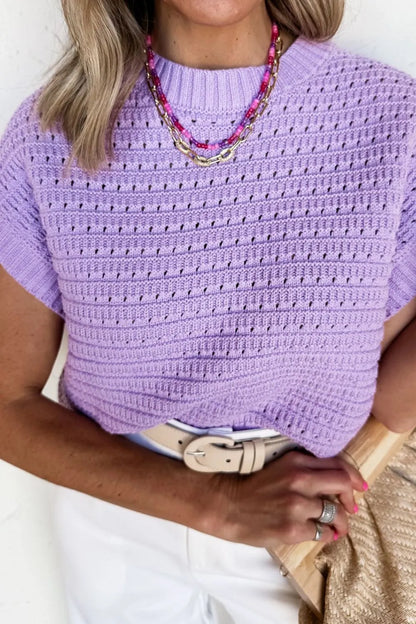 Short Sleeve Knit Sweater Top - adritiX
