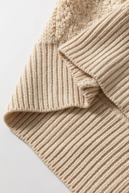 Checkered Round Neck Dropped Shoulder Sweater - adritiX