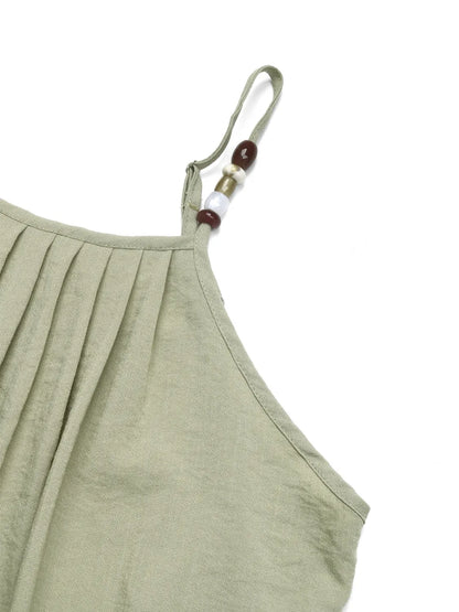 Pleated Adjustable Strap Cami Dress - adritiX