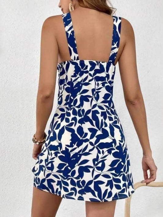 Floral Print Sleeveless Mini Dress - adritiX