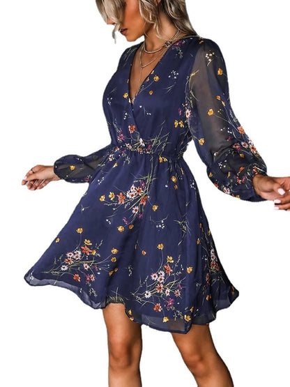 Elegant Women's Elegant Chiffon Printed Spring Dress - adritiX