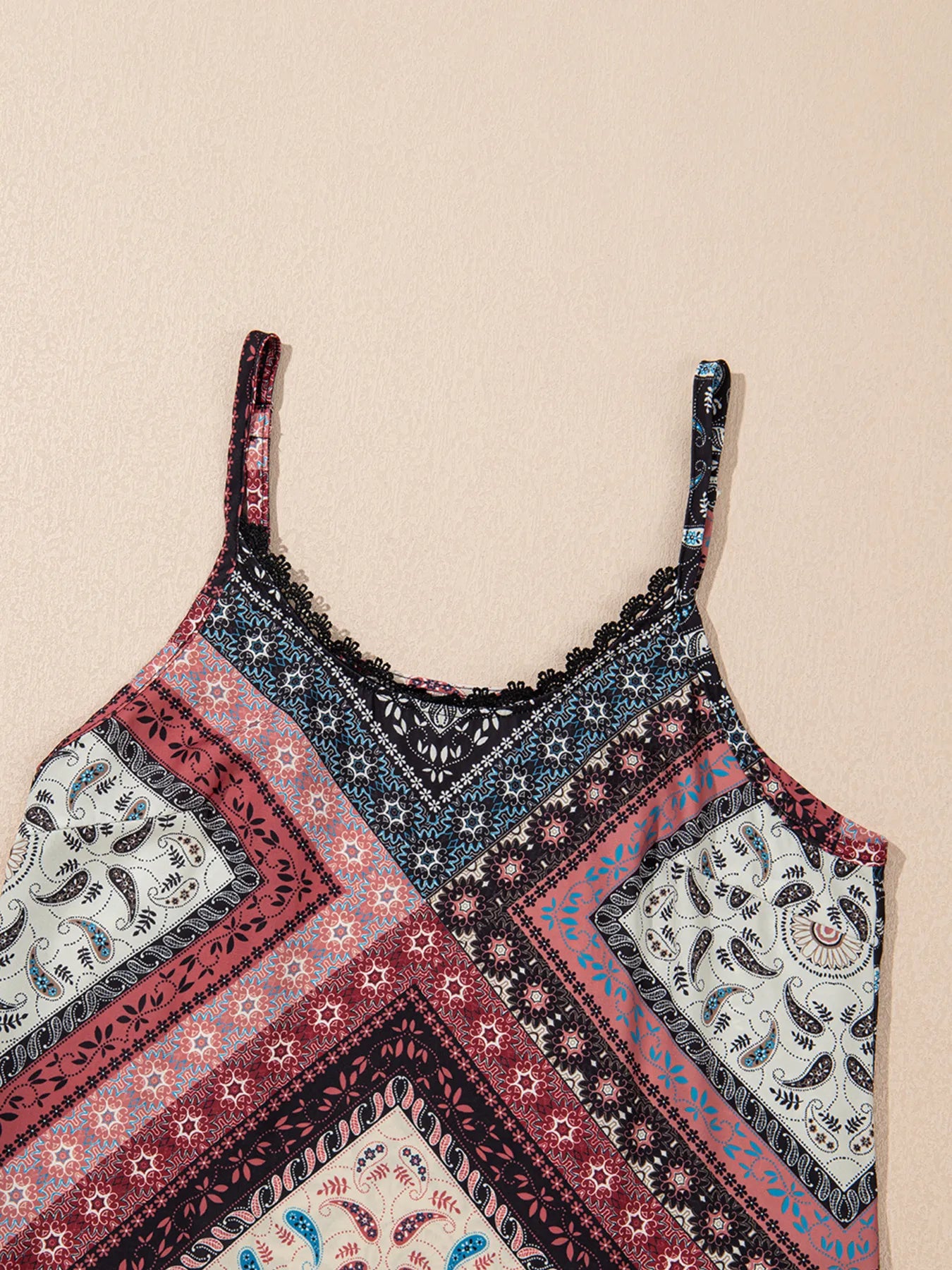 Geometric Paisley Print Cami Mini Dress - adritiX