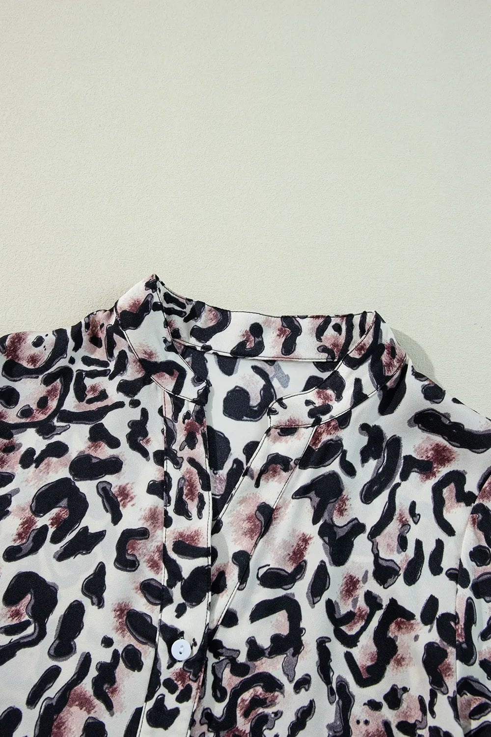 Leopard Print Buttoned Front 3/4 Sleeve Tiered Ruffled Hem Dress - adritiX
