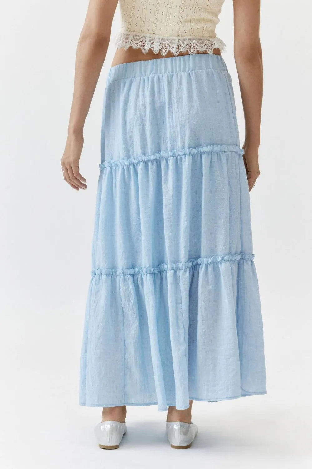 Frill Elastic Waist Skirt - adritiX