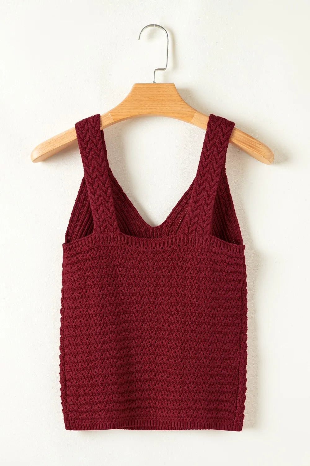 Cable Knit Pointelle Slim Fit V Neck Sweater Vest - adritiX